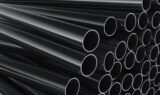Close-up of plastic pipes on a white background 3d render illustration.